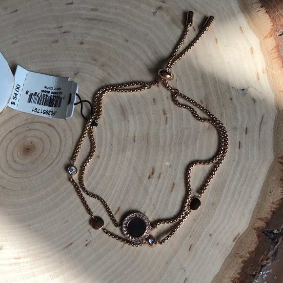 NWT FOSSIL ROSE GOLD DOUBLE STRAND BRACELET! - Picture 5 of 5